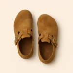 Pantoufles fermées en cuir Couleur Marron