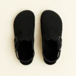 Mule femme veloutée noire – bride talon, doublure fourrée