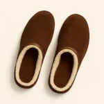 Pantoufle en cuir fourrée Couleur Marron