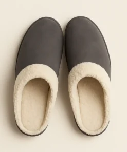 pantoufle cuir mouton homme