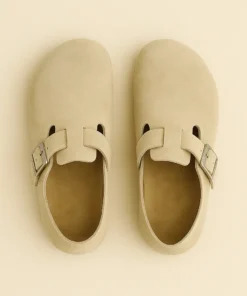 pantoufles cuir fermees couleur sable