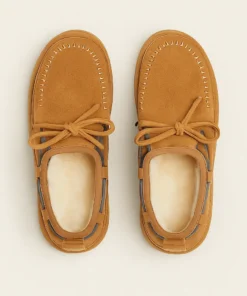Mocassin d’intérieur suédé camel